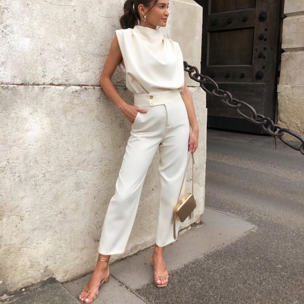 GORGEOUS ZARA NWT 2 Piece Blouse & Pants Set - Picture 7 of 11